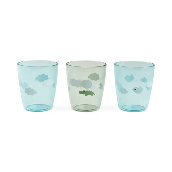 Done by Deer Yummi mini Glas 3-er Pack happy clouds - green