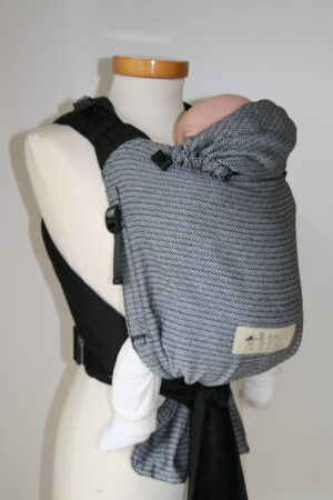 Storchenwiege Baby Carrier - schwarz/weiß